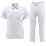 Classic White Performance Dry-Fit Golf Polo and Pants Set