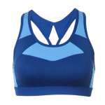 Women's High-Impact Multi-Blue Paneled Keyhole Racerback Sports Bra