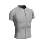 Men's Short-Sleeve Minimalist Solid Gray Performance Road Cycling Jersey