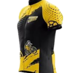 Men's Short-Sleeve Sublimated Yellow and Black Mountain Bike Graphic Cycling Jersey