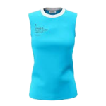Women's Athletic Cyan Blue Crew Neck Sleeveless Performance Training Tank Top