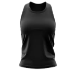 Women's Athletic Stealth Black Crew Neck Performance Fitness Training Tank Top