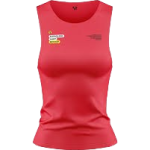 Women's Athletic Coral Red Crew Neck Sleeveless Performance Training Tank Top