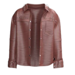 Studded Spiked Reddish Brown Leather Shirt Jacket