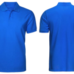 Premium Royal Blue Collared T-Shirt – Front and Back View