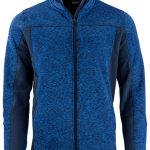 Men's Full-Zip Heather Blue Marl Performance Fleece Athletic Jacket