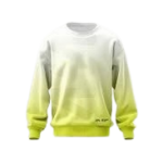 Unisex Vibrant Ombre Gradient Crewneck Sweatshirt in White and Lime Yellow