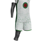Custom Sublimated White and Green Abstract Topographic Graphic Basketball Uniform Set