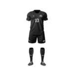Premium Solid Black Performance Men's Rugby Uniform Set